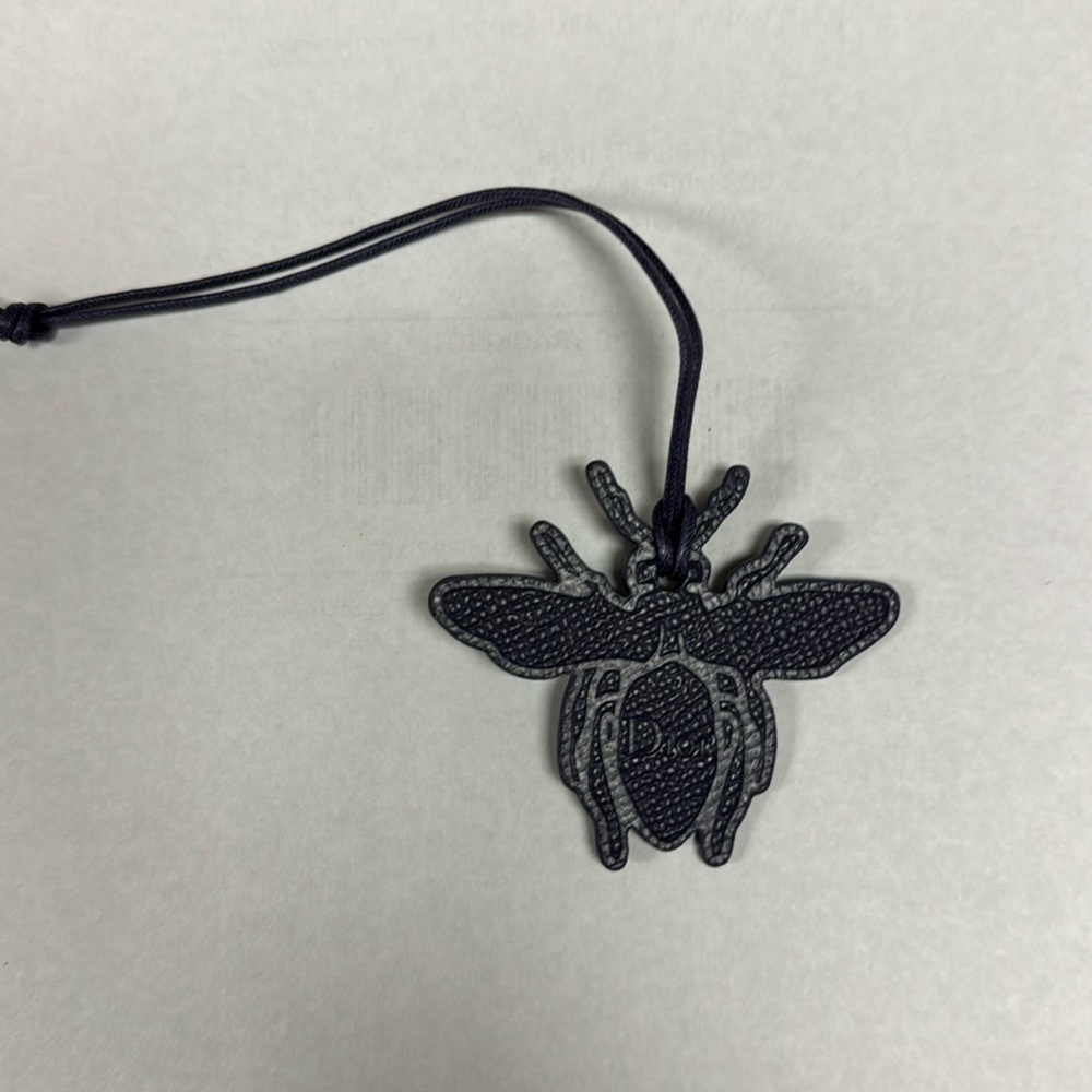Navy blue bee Dior bag charm